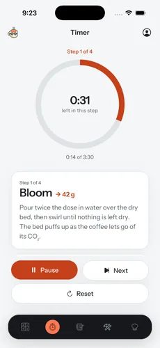 BrewMate Timer tab