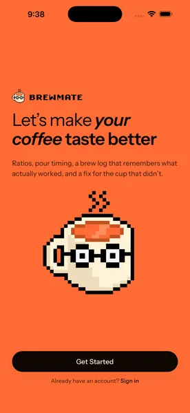 BrewMate welcome screen